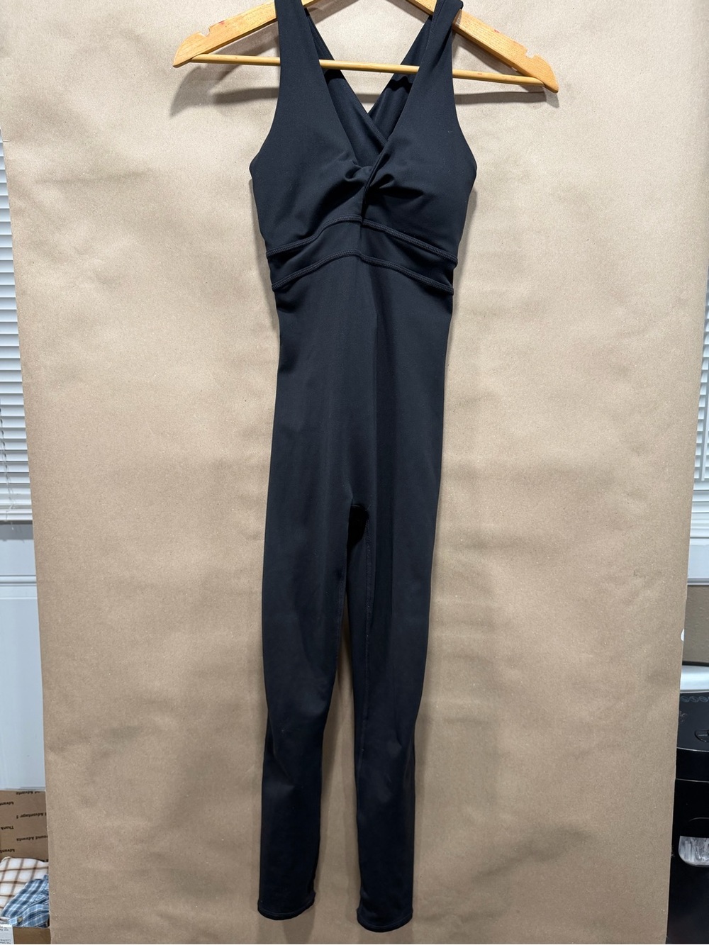 Fabletics Black V-Neck One-Piece Jumpsuit